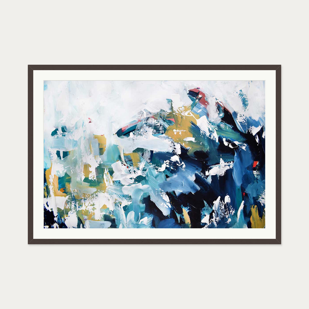 Abstract 204 Art Print — 70 x 100 cm — Brown Frame