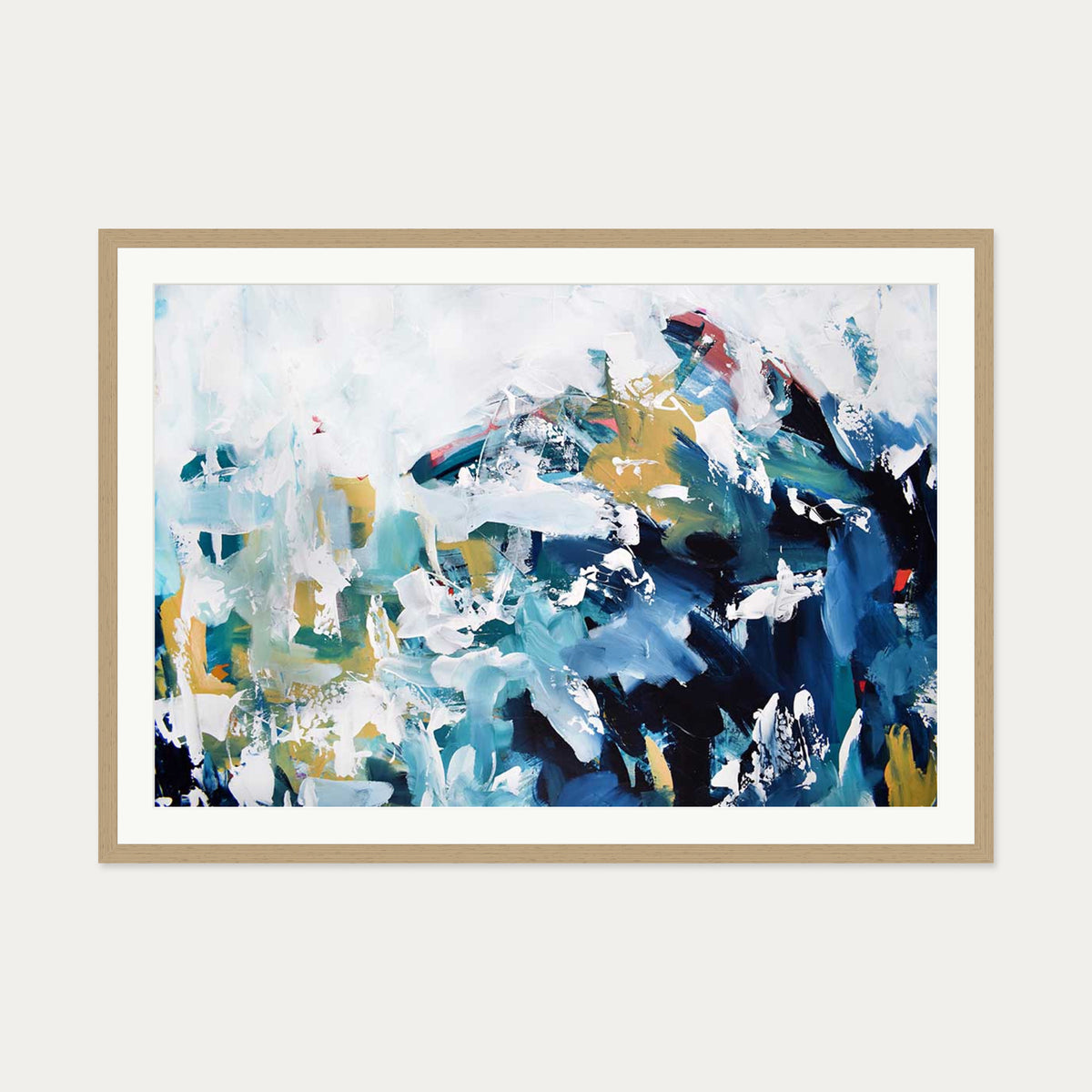 Abstract 204 Art Print — 70 x 100 cm — Oak Frame