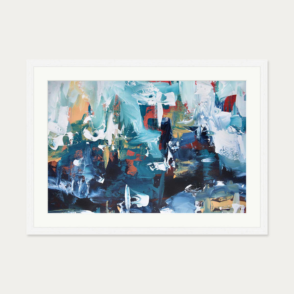 Abstract 207 Art Print — 50 x 70 cm — White Frame