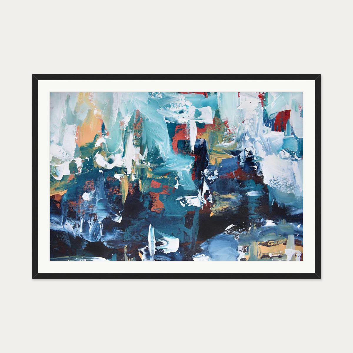 Abstract 207 Art Print — 70 x 100 cm — Black Frame