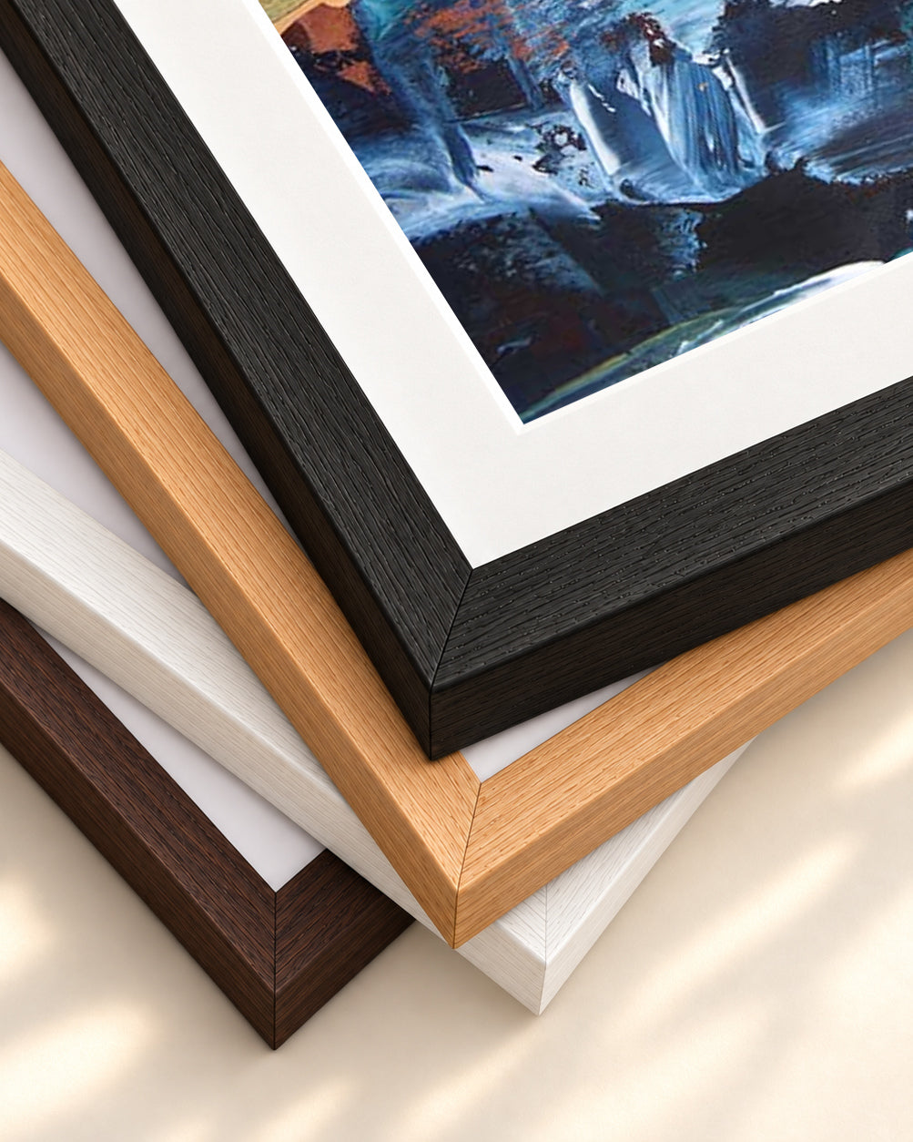 Abstract 207 Art Print — framed print corner with 5 cm mount and bevel