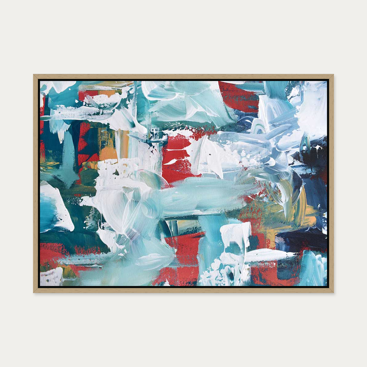 Abstract 208 Canvas Art — 50 x 70 cm — Oak Frame