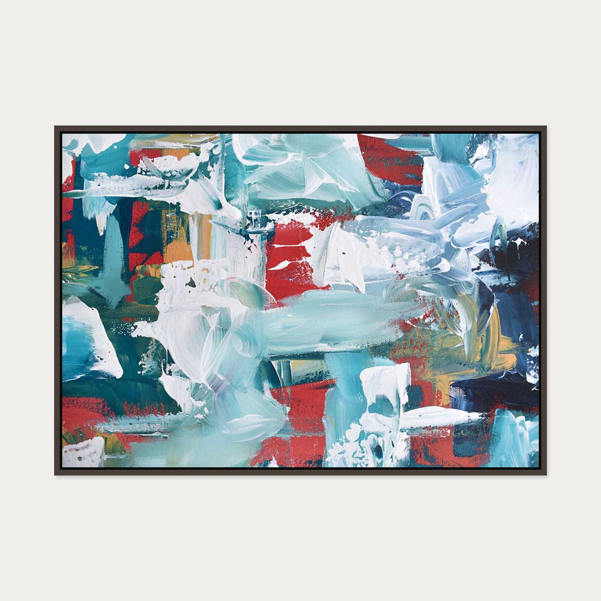 Abstract 208 Canvas Art — 70 x 100 cm — Brown Frame