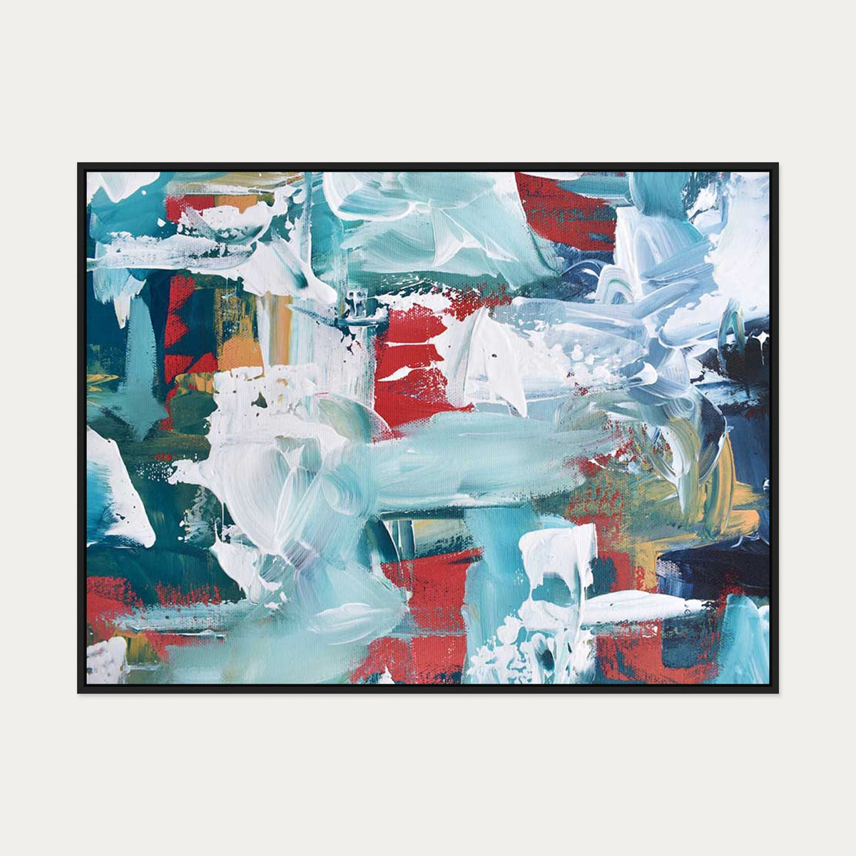 Abstract 208 Canvas Art — 90 x 120 cm — Black Frame