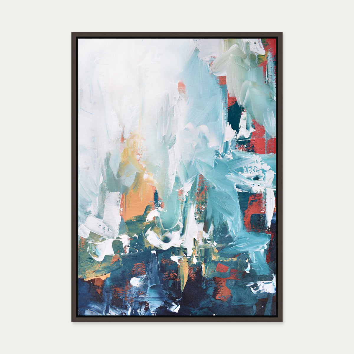 Abstract 209 Canvas Art — 50 x 70 cm — Brown Frame