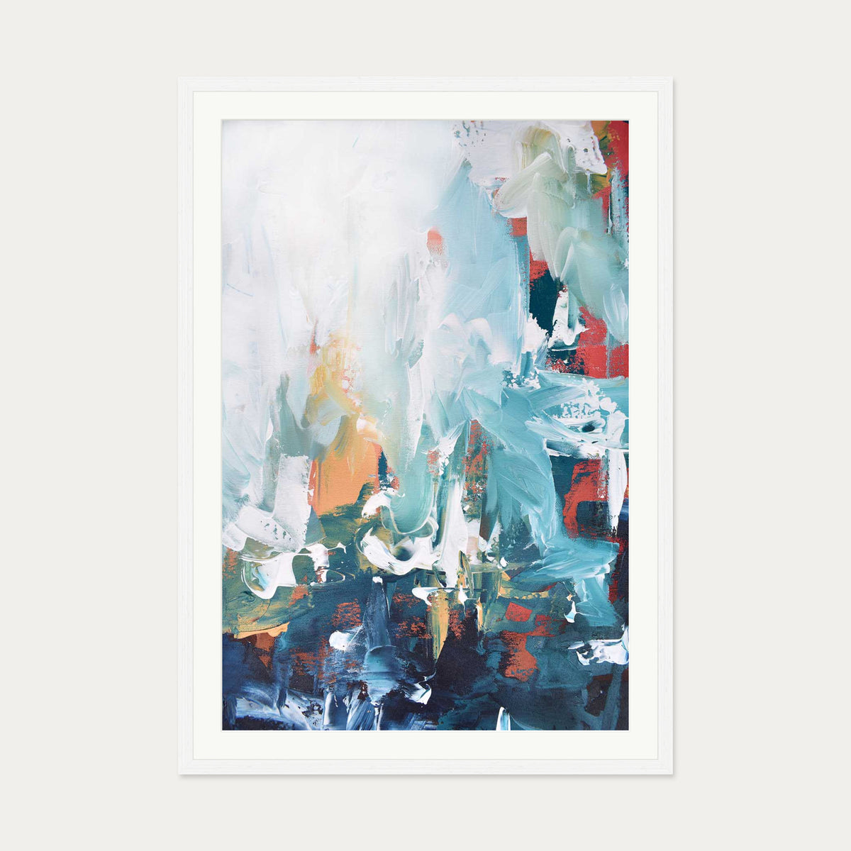 Abstract 209 Art Print — 70 x 100 cm — White Frame