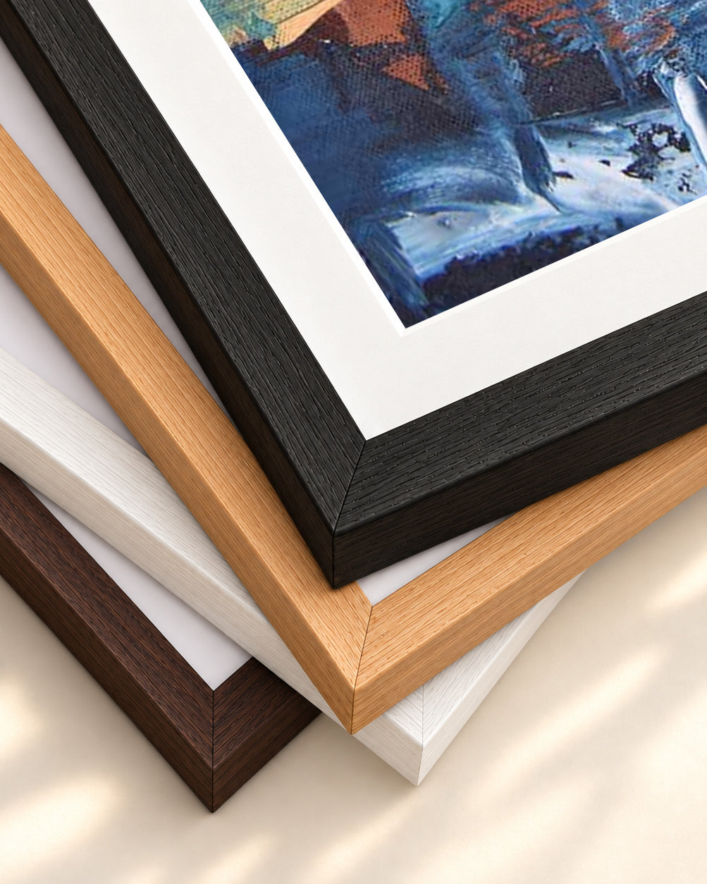 Abstract 209 Art Print — framed print corner with 5 cm mount and bevel