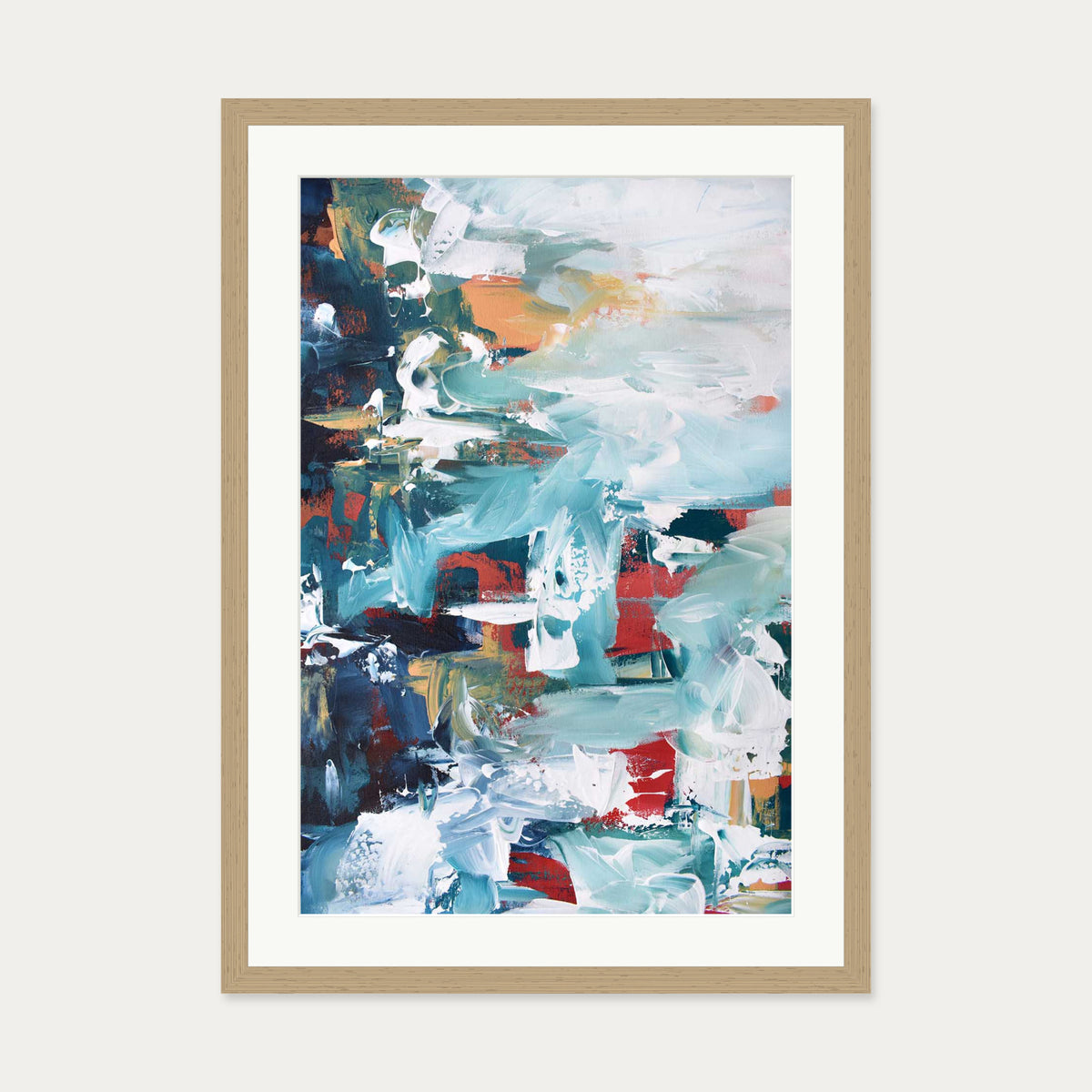 Abstract 210 Art Print — 50 x 70 cm — Oak Frame