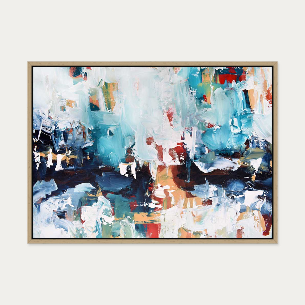 Abstract 211 Canvas Art — 50 x 70 cm — Oak Frame