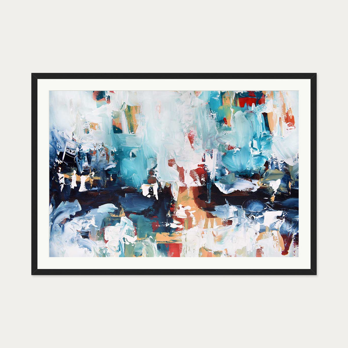 Abstract 211 Art Print — 70 x 100 cm — Black Frame