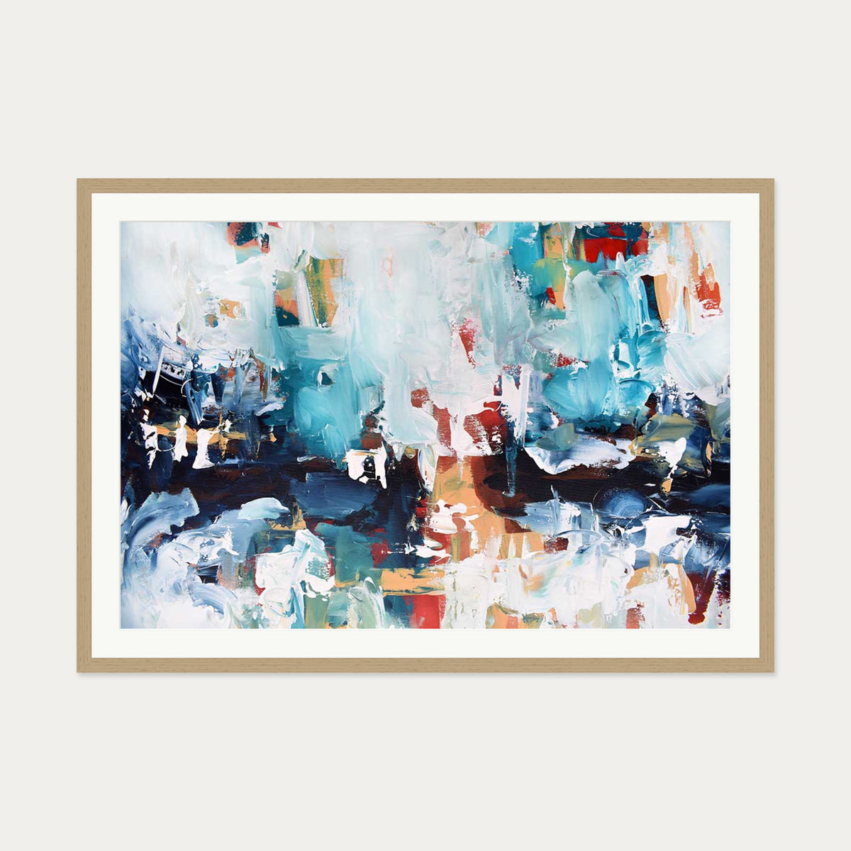 Abstract 211 Art Print — 70 x 100 cm — Oak Frame
