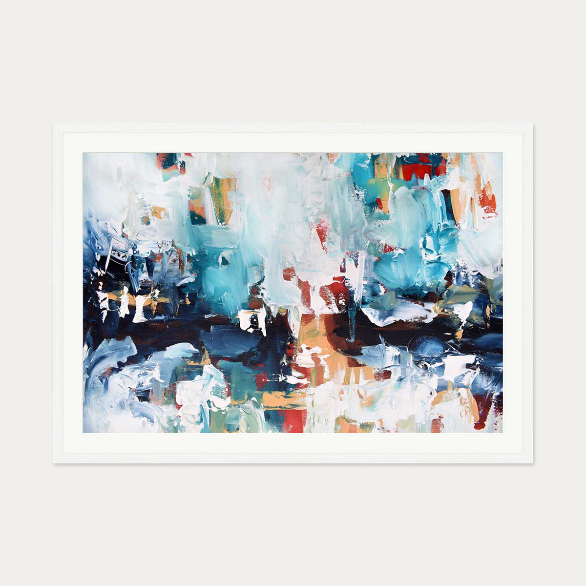 Abstract 211 Art Print — 70 x 100 cm — White Frame