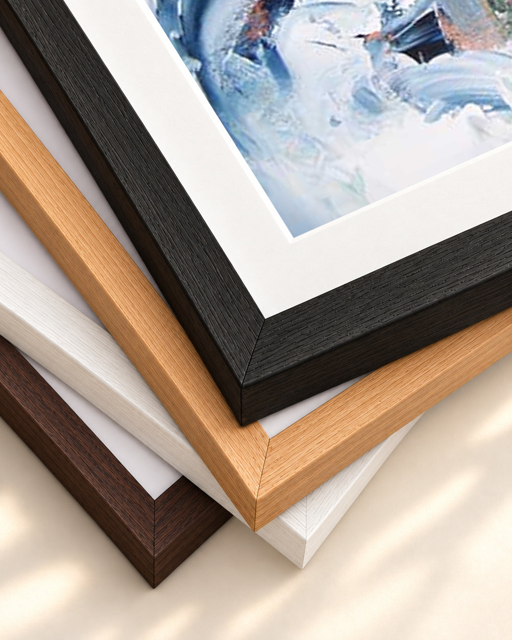Abstract 211 Art Print — framed print corner with 5 cm mount and bevel