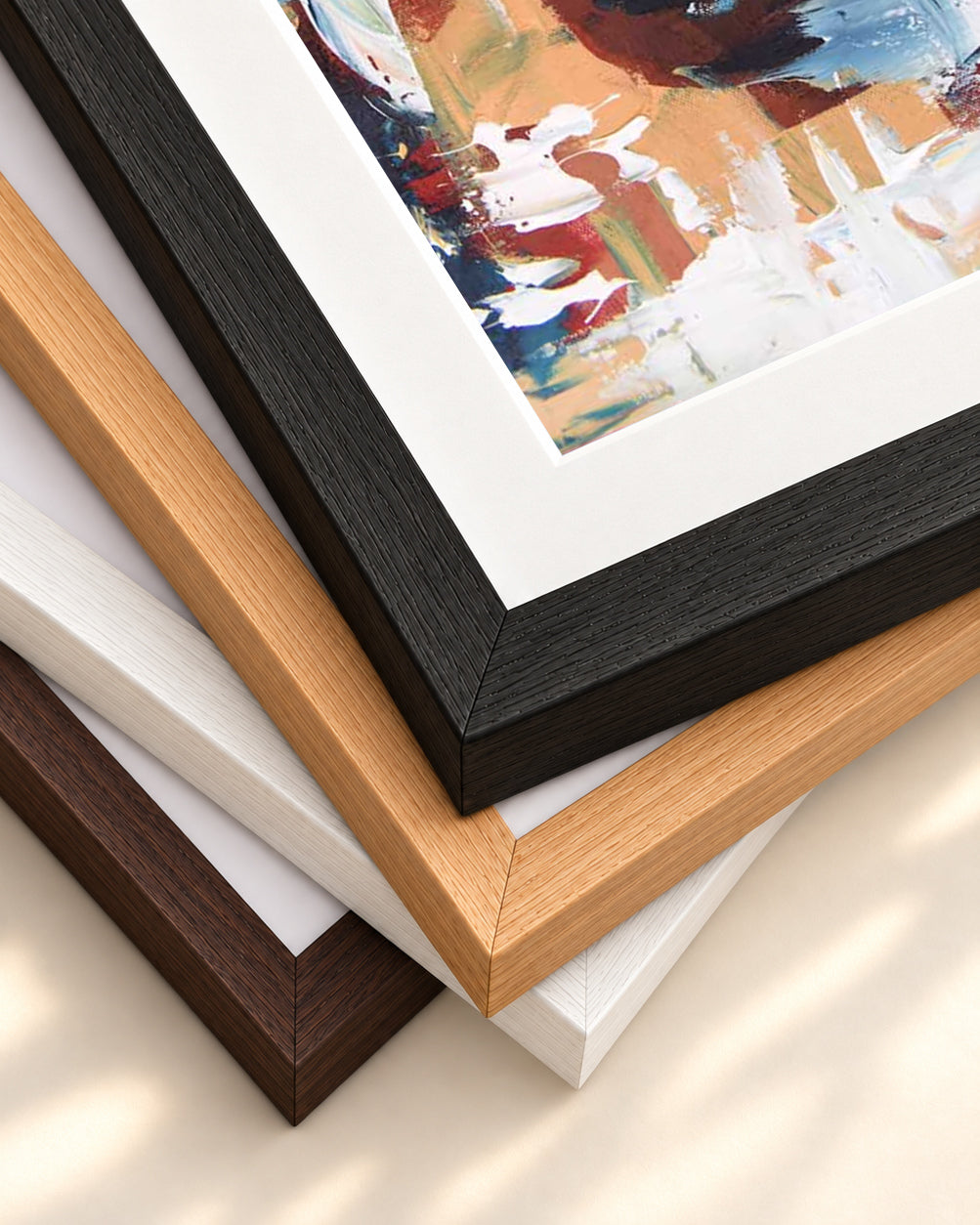 Abstract 212 Art Print — framed print corner with 5 cm mount and bevel