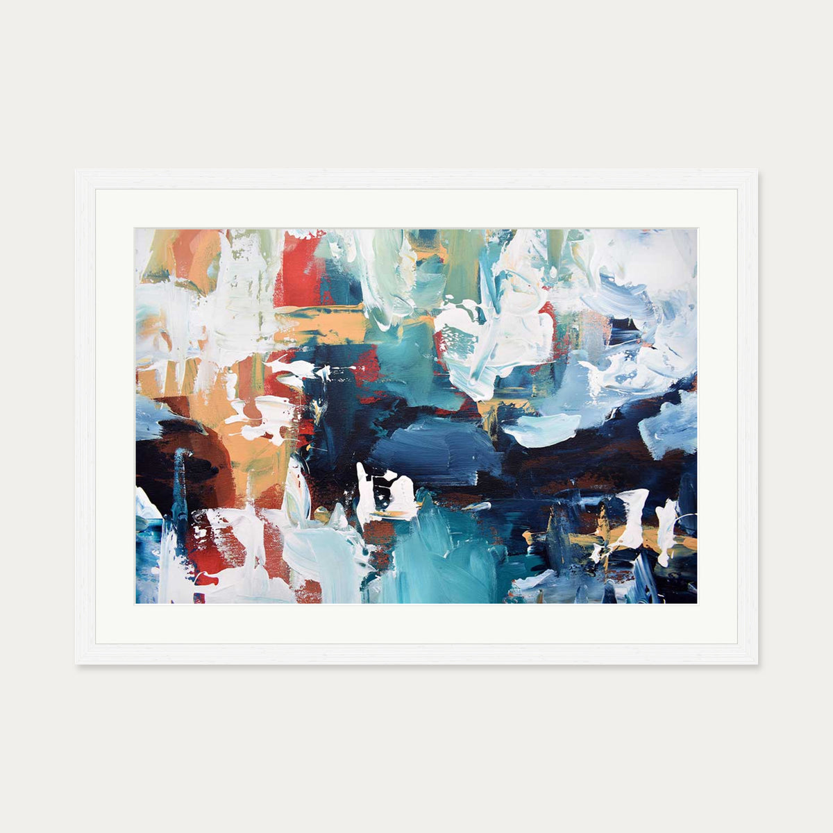 Abstract 214 Art Print — 50 x 70 cm — White Frame