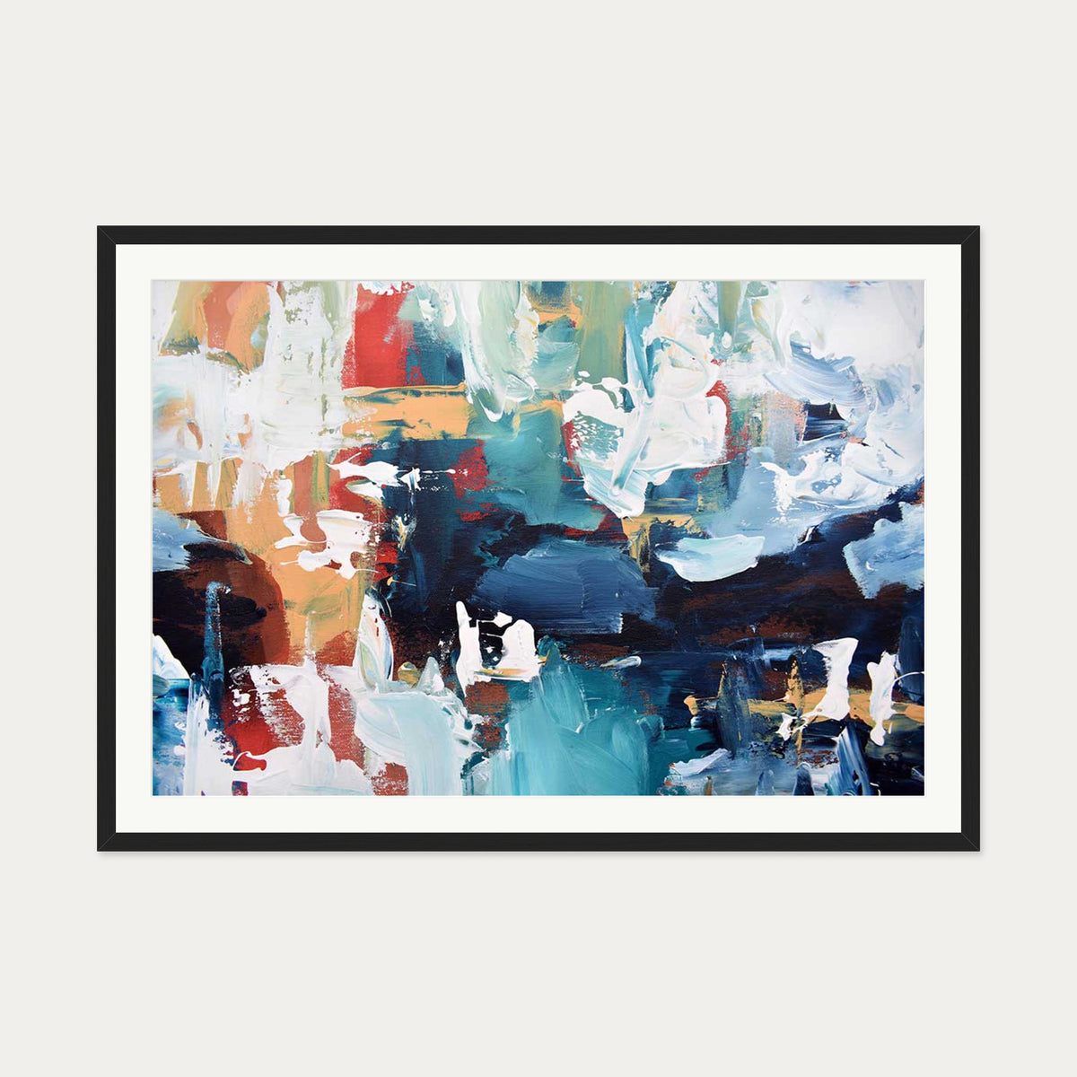 Abstract 214 Art Print — 70 x 100 cm — Black Frame