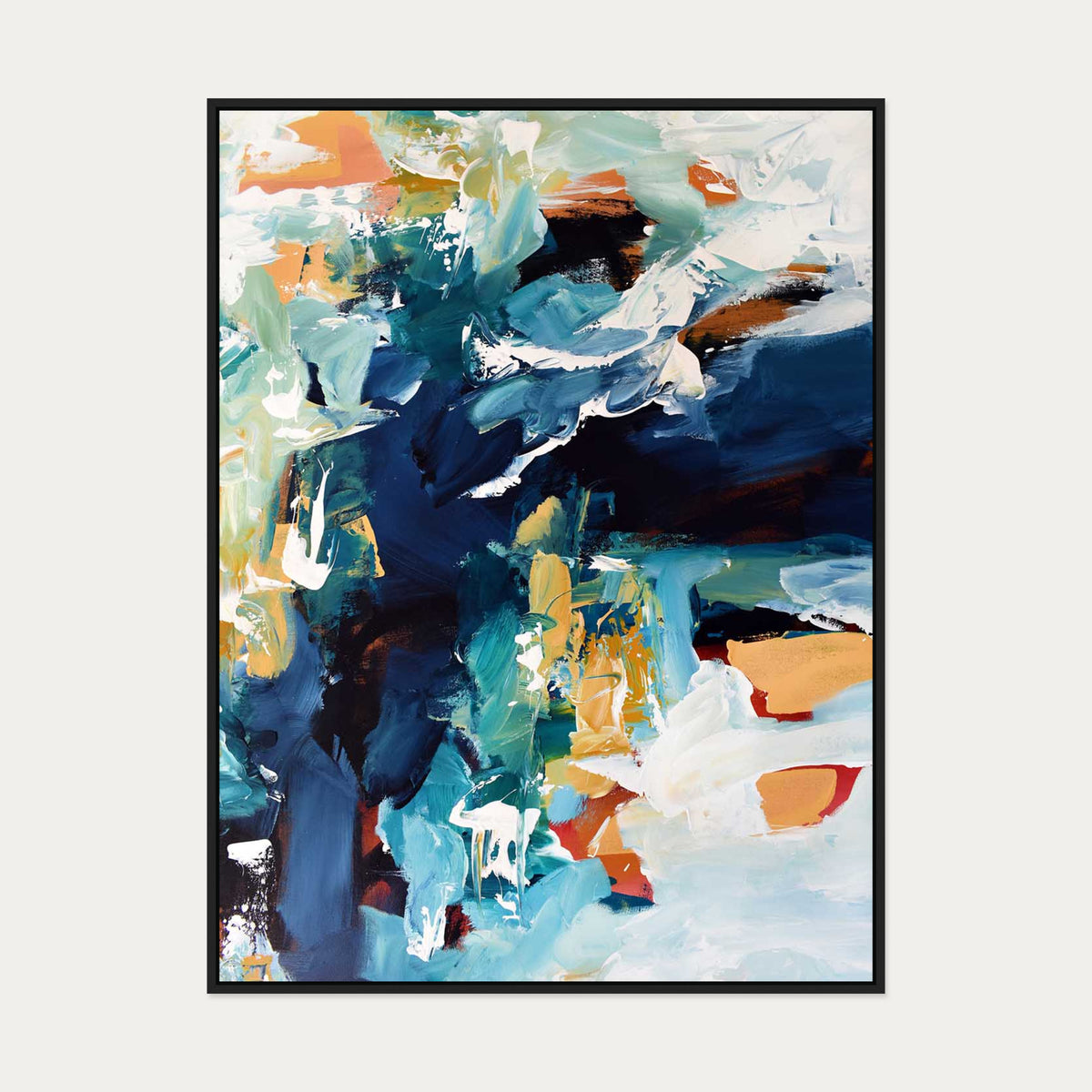 Abstract 216 Canvas Art — 90 x 120 cm — Black Frame