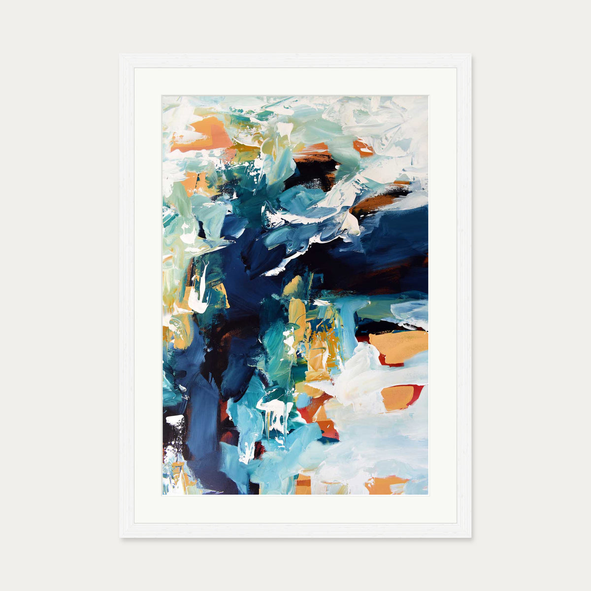 Abstract 216 Art Print — 50 x 70 cm — White Frame