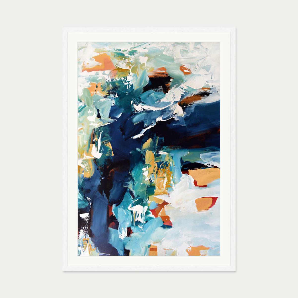 Abstract 216 Art Print — 70 x 100 cm — White Frame