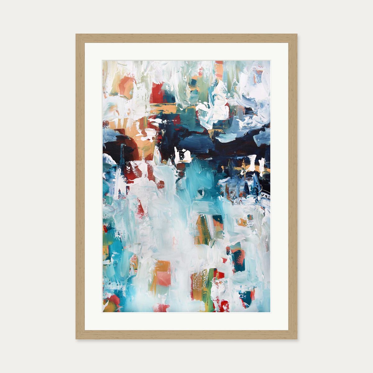 Abstract 217 Art Print — 50 x 70 cm — Oak Frame