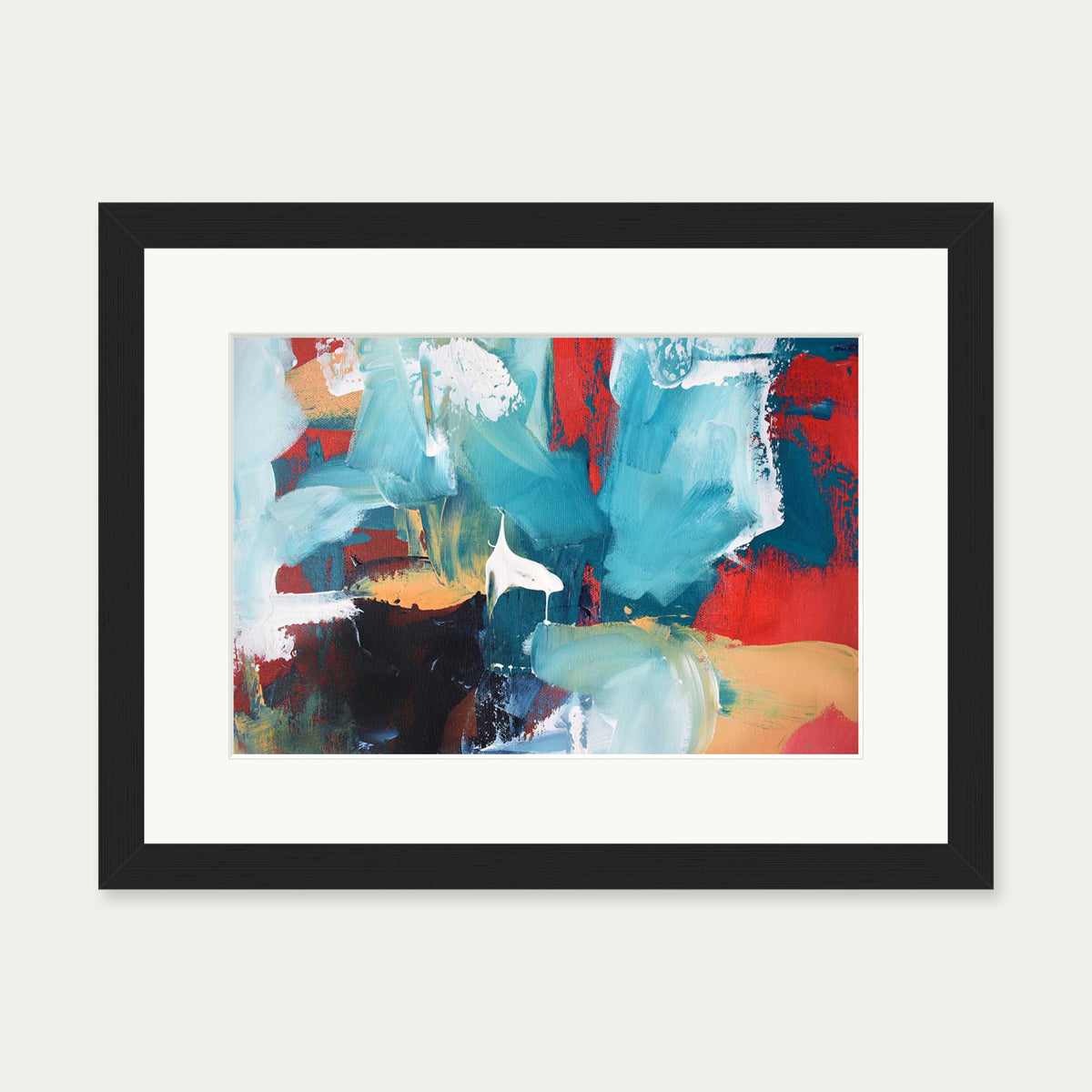 Abstract 220 Art Print — 30 x 40 cm — Black Frame