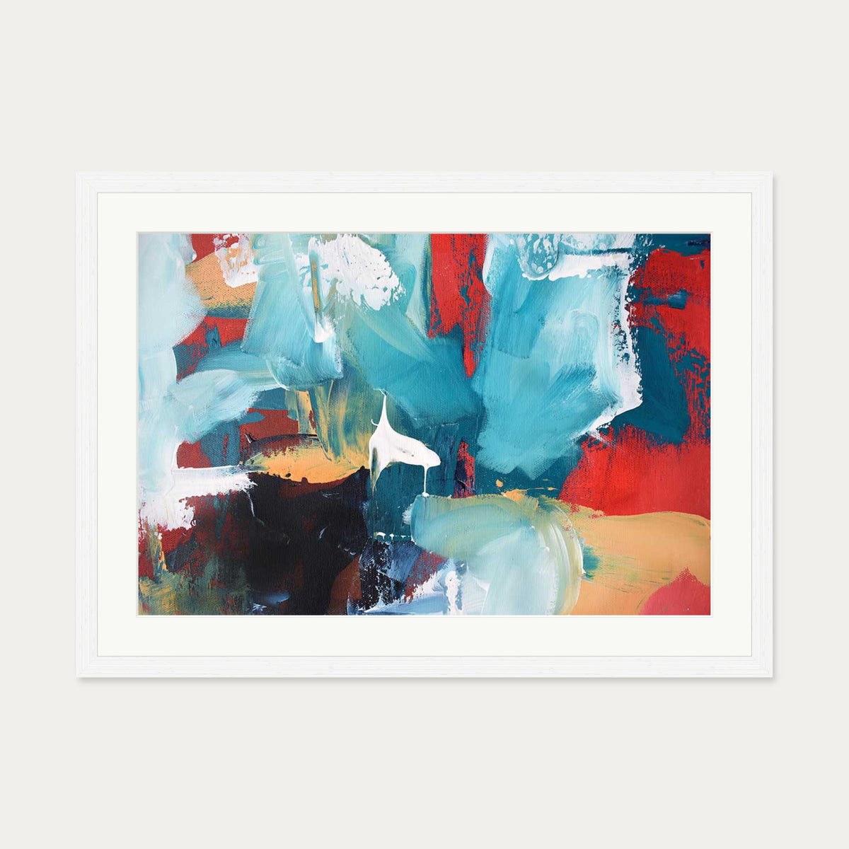 Abstract 220 Art Print — 50 x 70 cm — White Frame