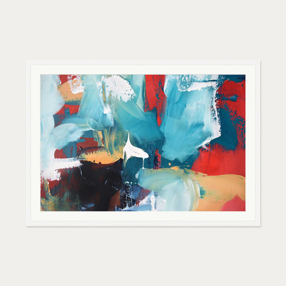 Abstract 220 Art Print — 70 x 100 cm — White Frame