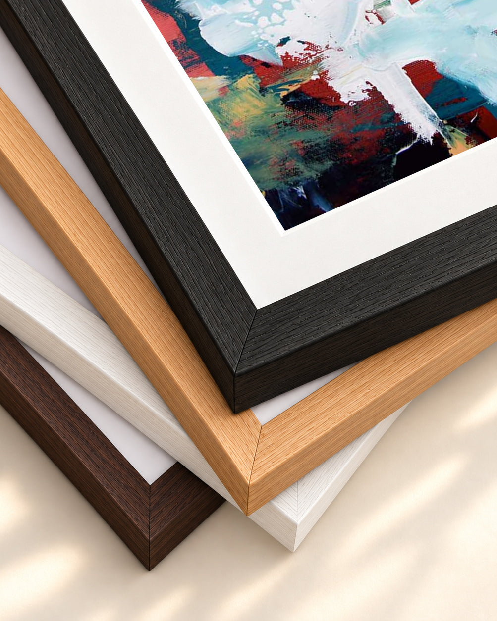 Abstract 222 Art Print — framed print corner with 5 cm mount and bevel
