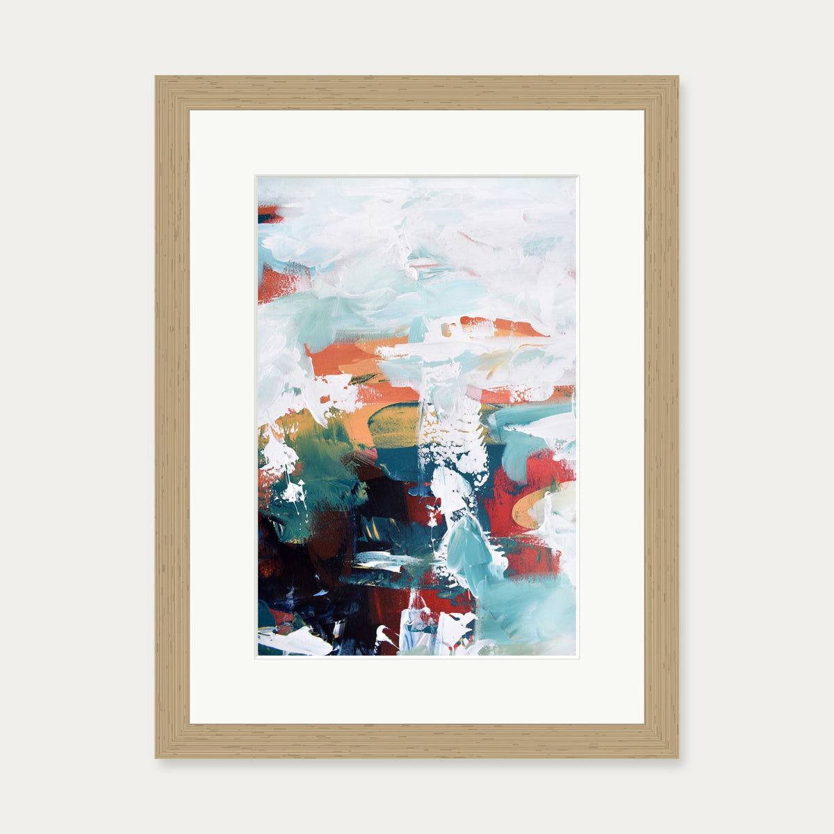 Abstract 224 Art Print — 30 x 40 cm — Oak Frame
