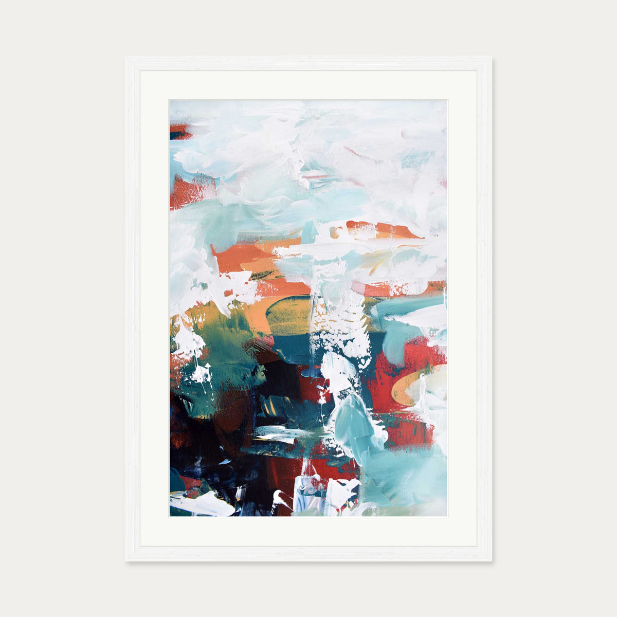 Abstract 224 Art Print — 50 x 70 cm — White Frame