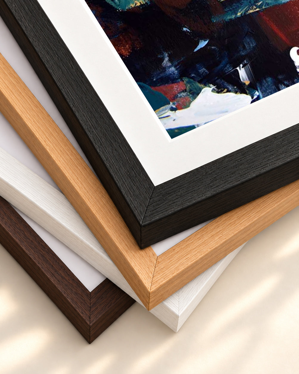 Abstract 224 Art Print — framed print corner with 5 cm mount and bevel