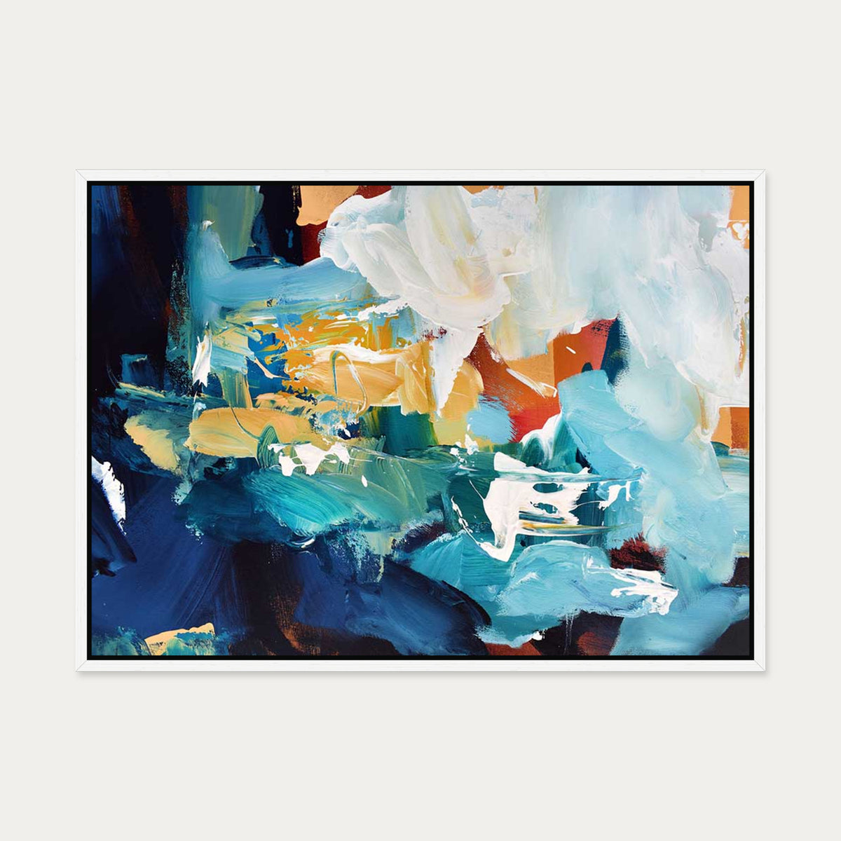 Abstract 226 Canvas Art — 50 x 70 cm — White Frame