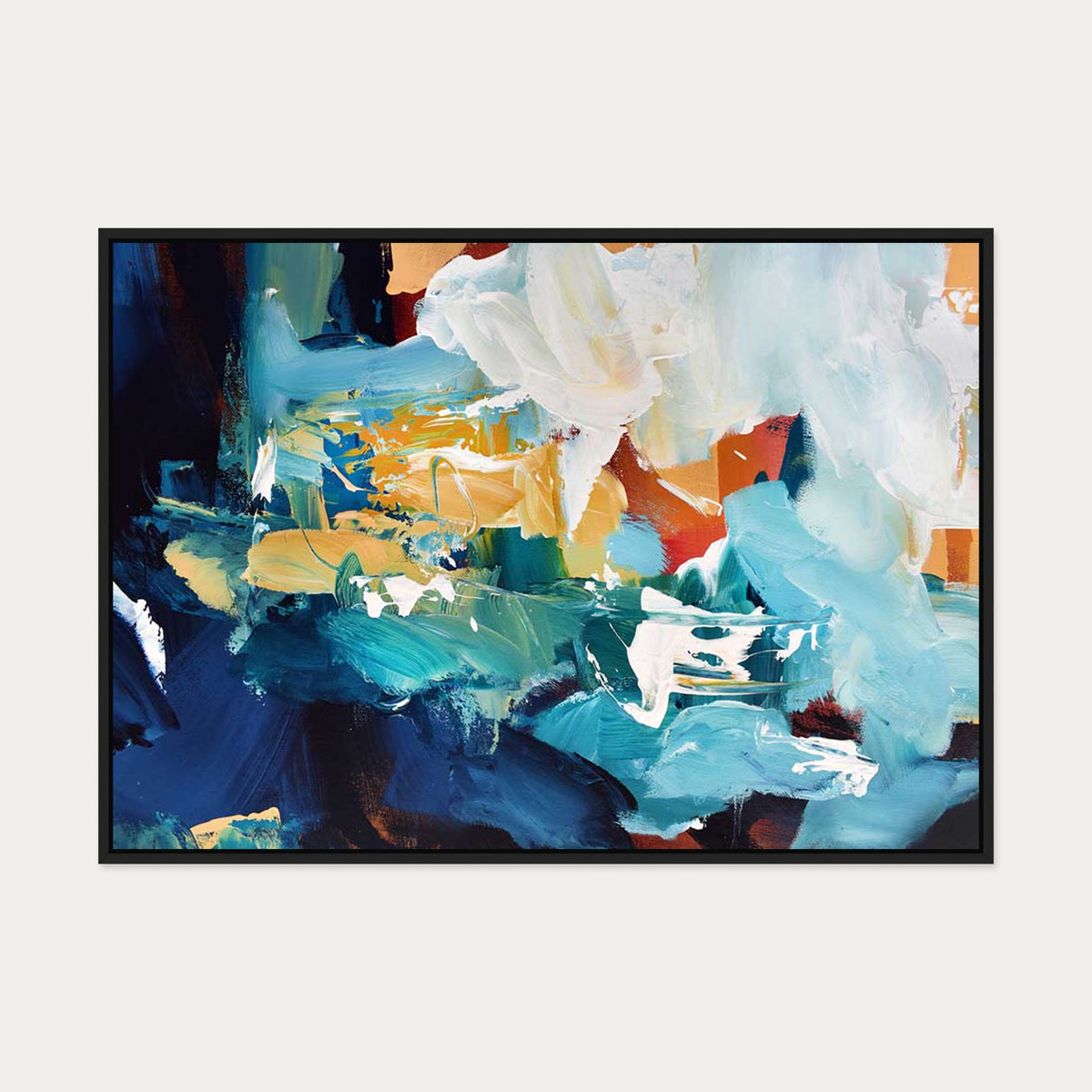 Abstract 226 Canvas Art — 70 x 100 cm — Black Frame