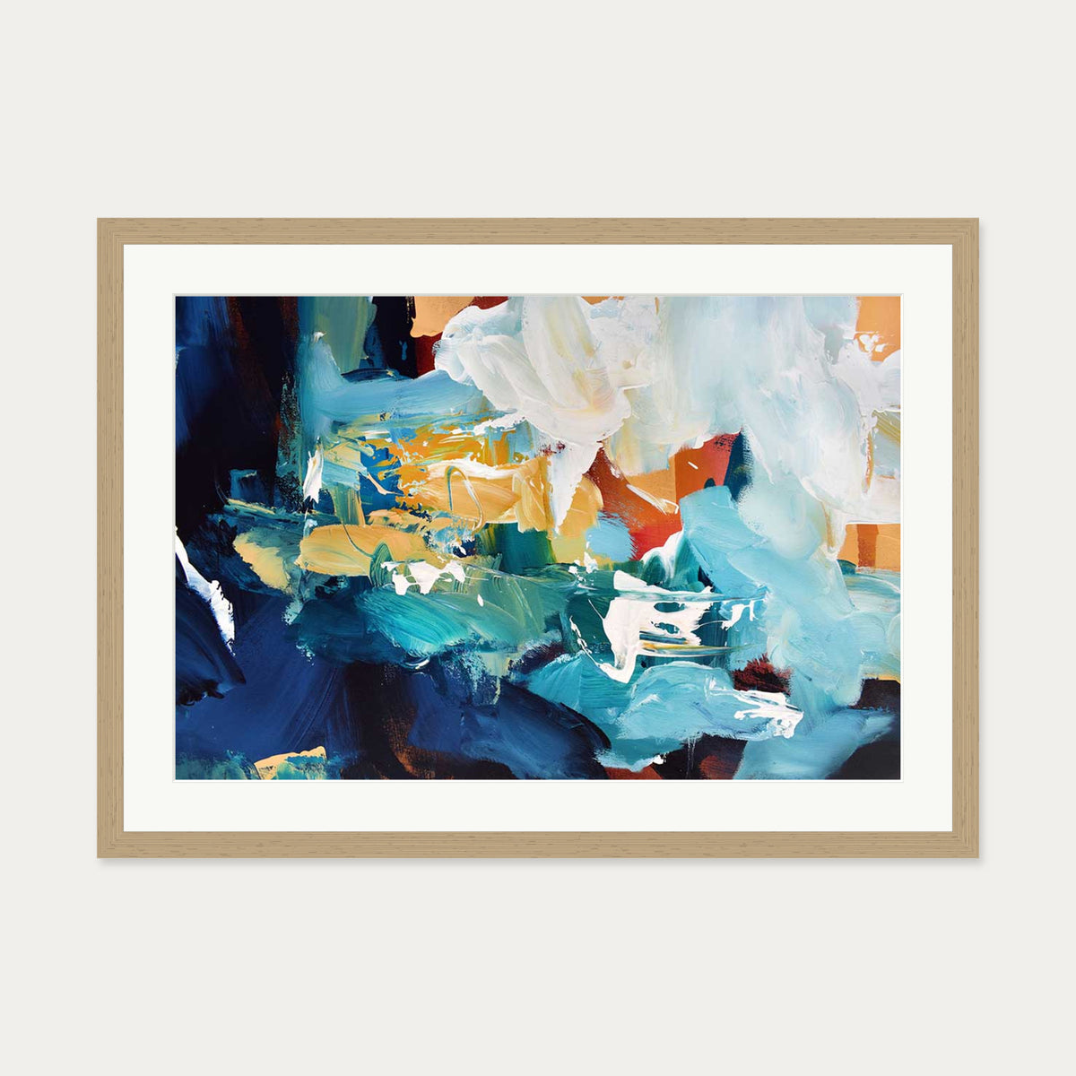 Abstract 226 Art Print — 50 x 70 cm — Oak Frame