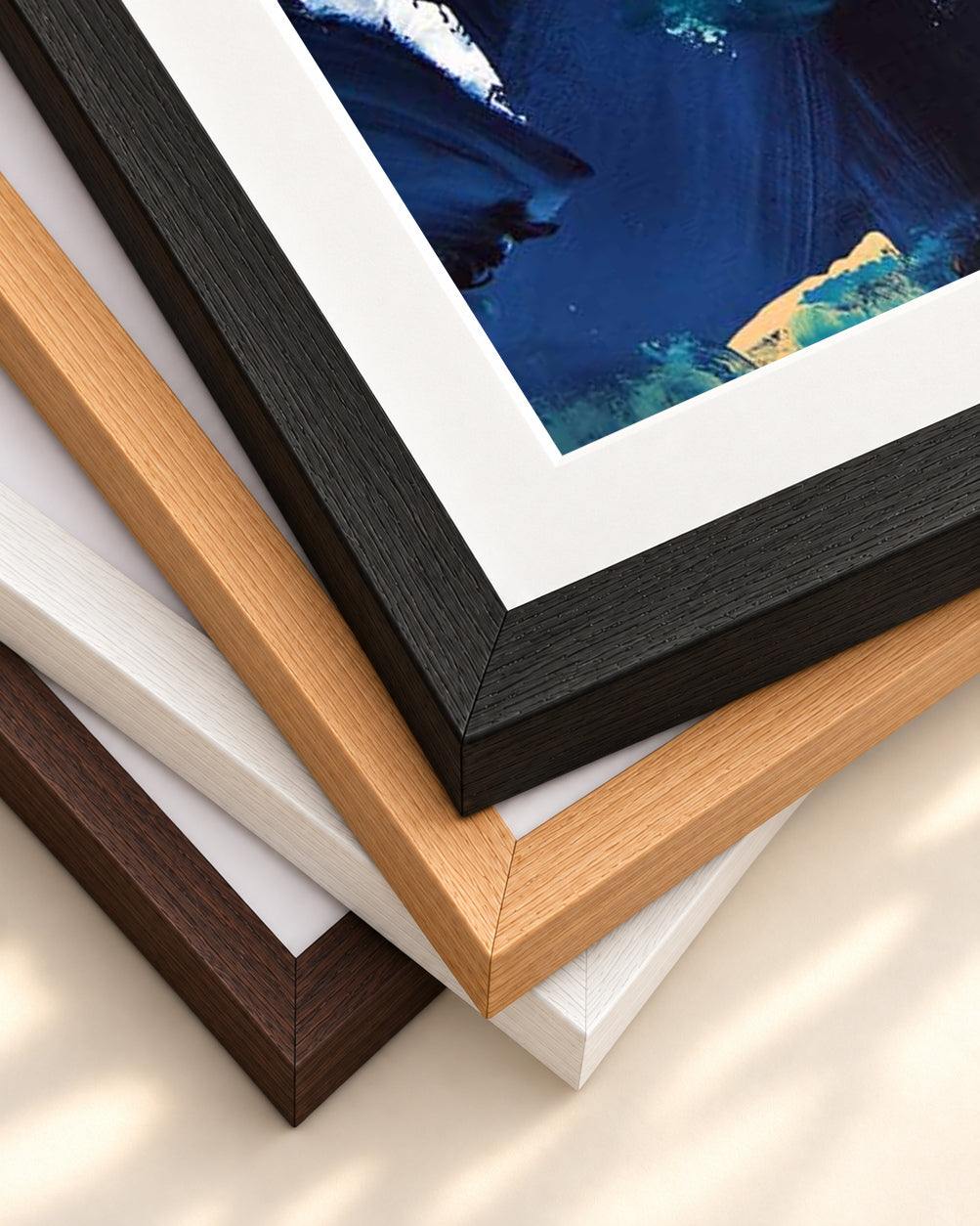 Abstract 226 Art Print — framed print corner with 5 cm mount and bevel