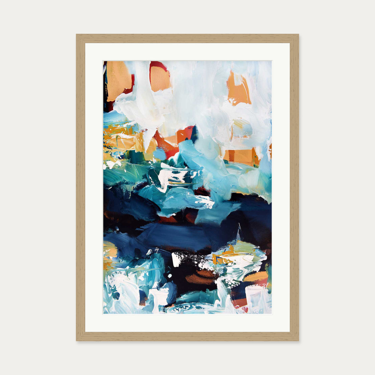 Abstract 227 Art Print — 50 x 70 cm — Oak Frame