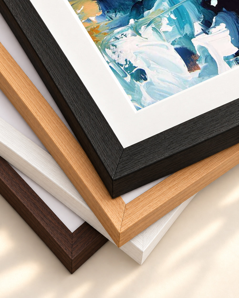 Abstract 227 Art Print — framed print corner with 5 cm mount and bevel