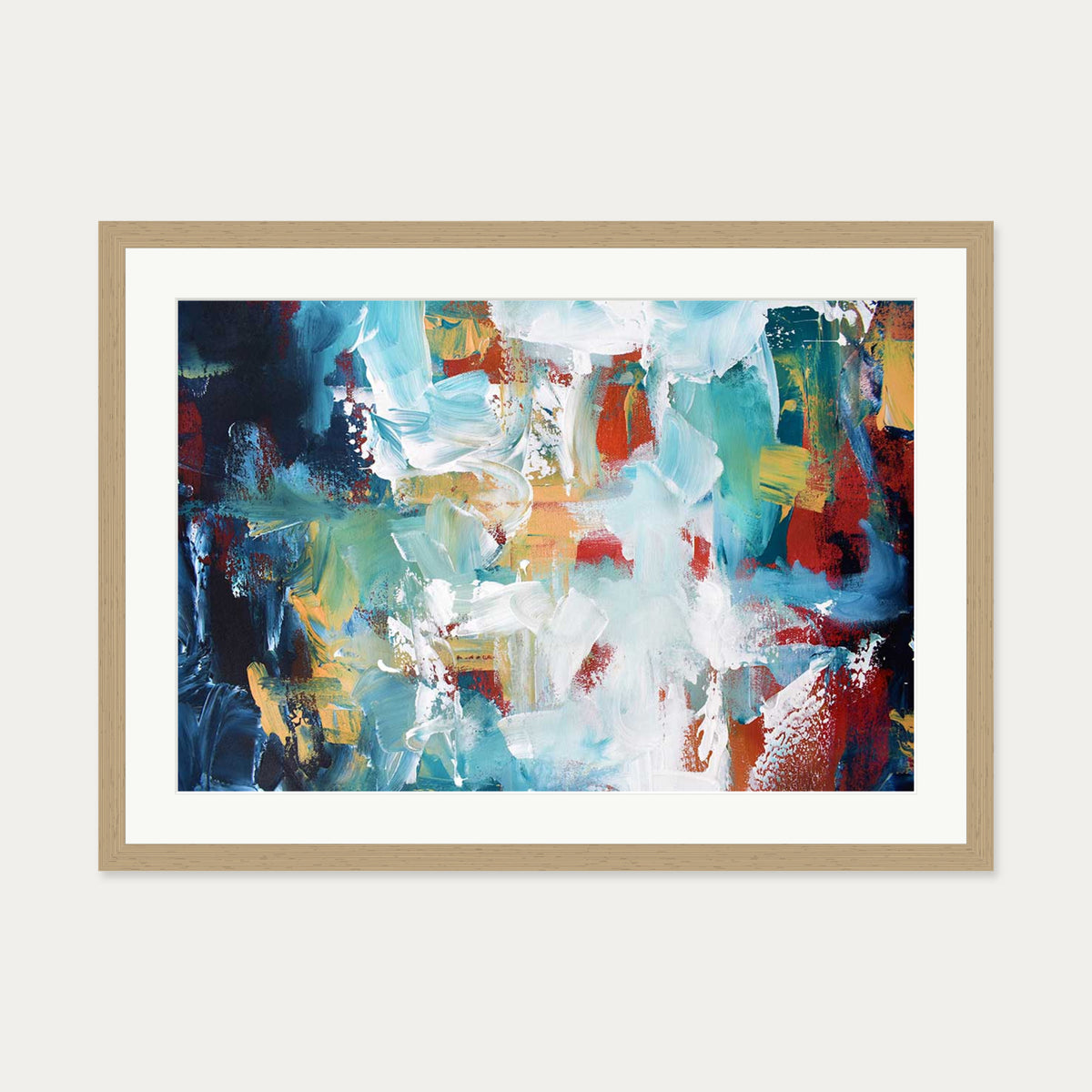 Abstract 228 Art Print — 50 x 70 cm — Oak Frame