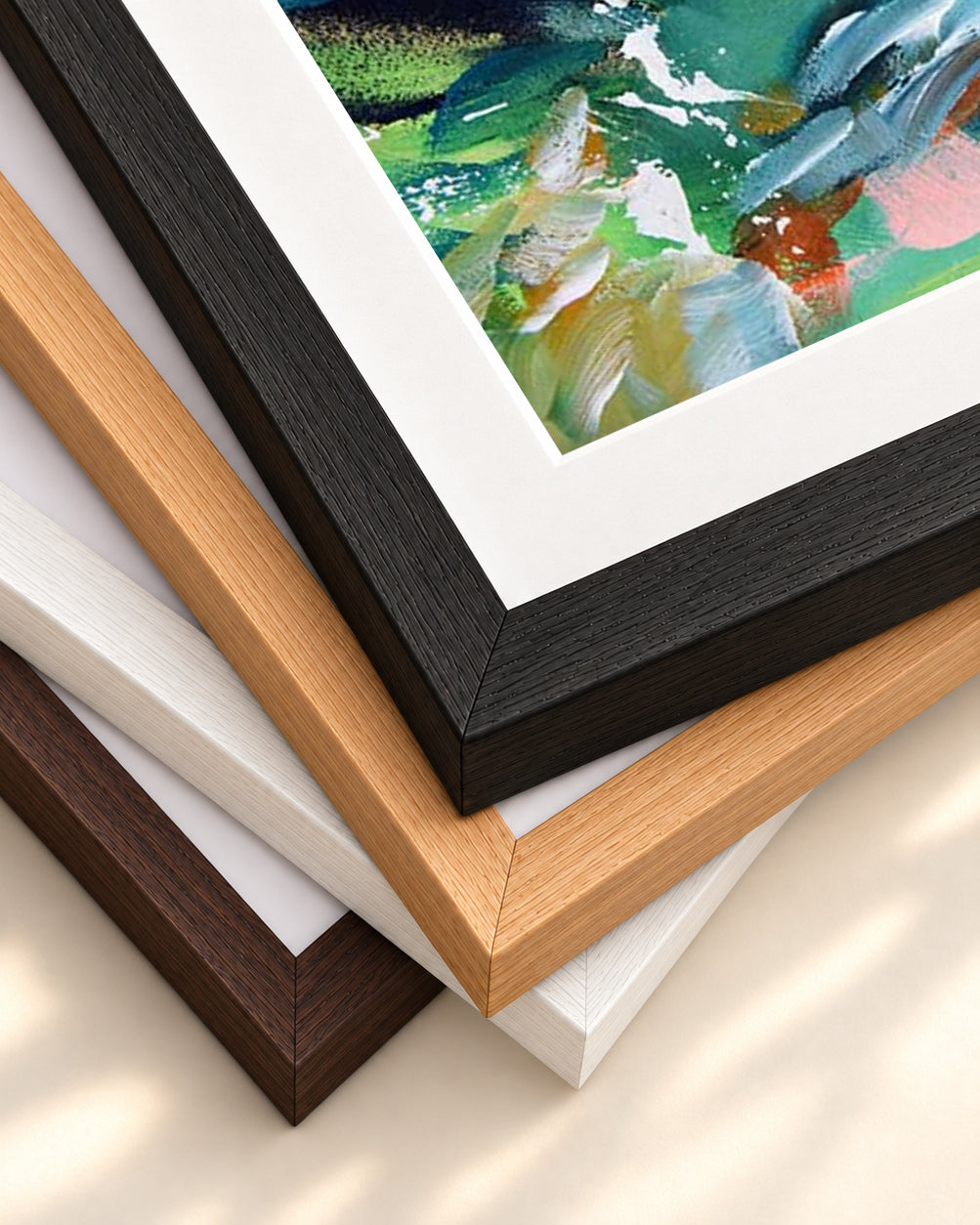 Abstract 229 Art Print — framed print corner with 5 cm mount and bevel