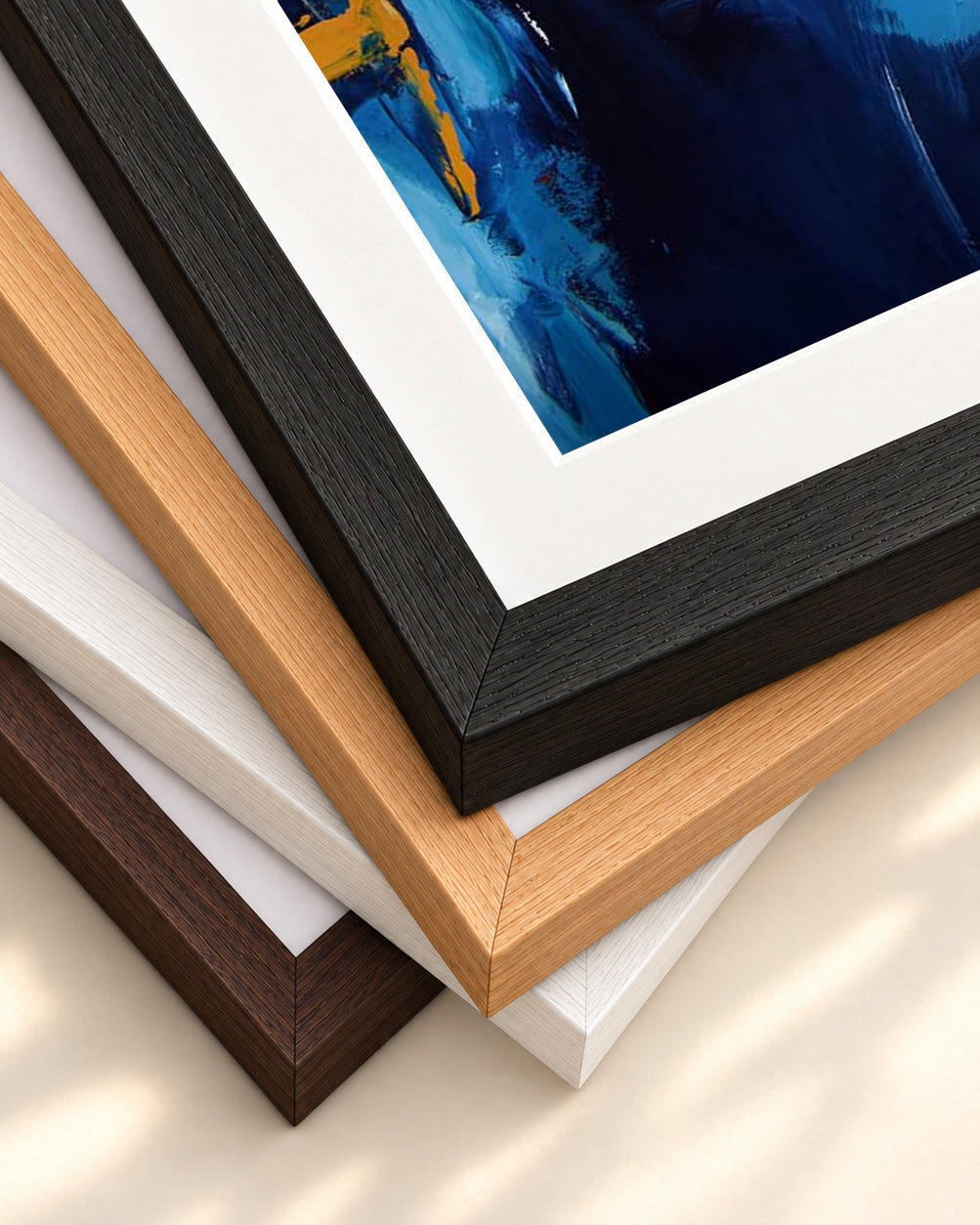 Abstract 230 Art Print — framed print corner with 5 cm mount and bevel