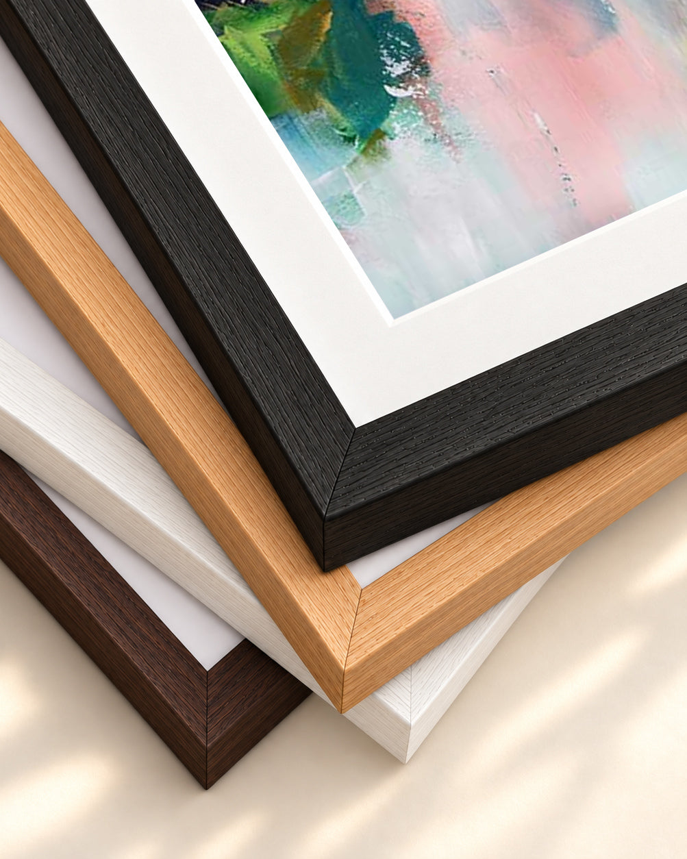 Abstract 231 Art Print — framed print corner with 5 cm mount and bevel