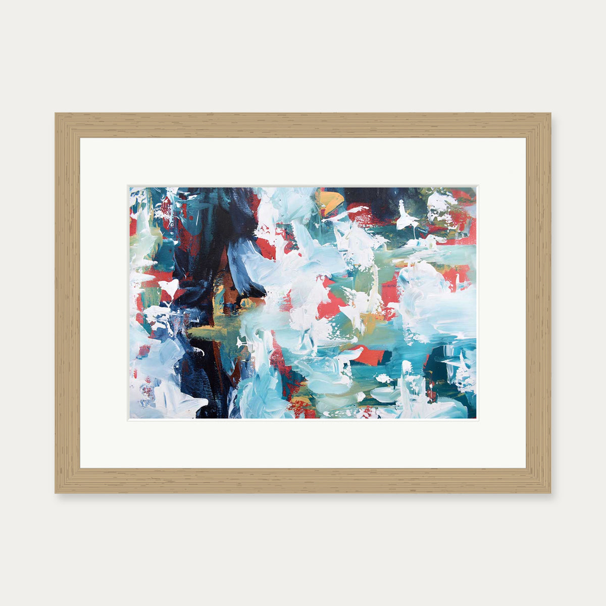 Abstract 232 Art Print — 30 x 40 cm — Oak Frame
