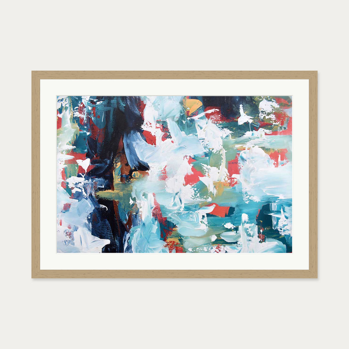 Abstract 232 Art Print — 50 x 70 cm — Oak Frame