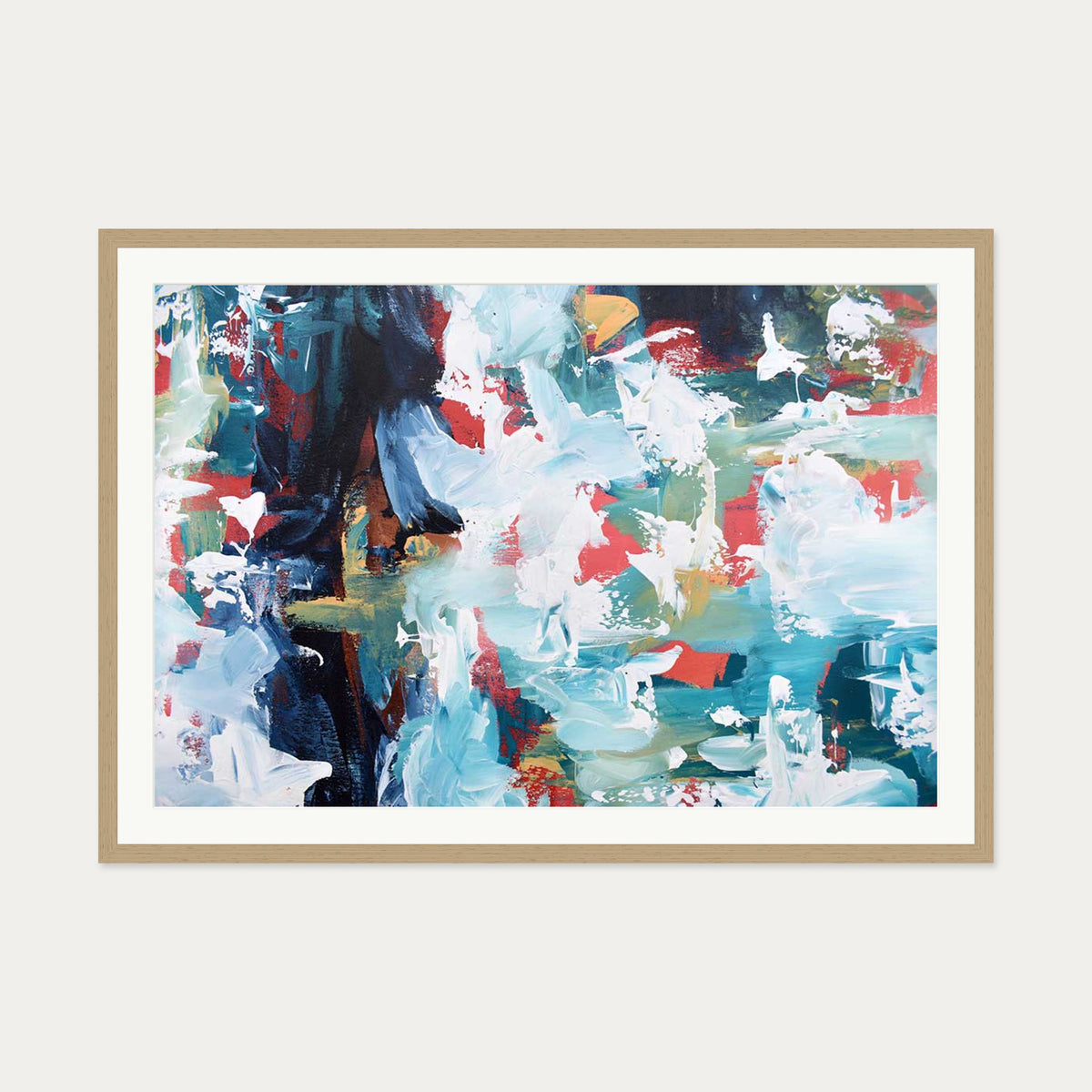 Abstract 232 Art Print — 70 x 100 cm — Oak Frame