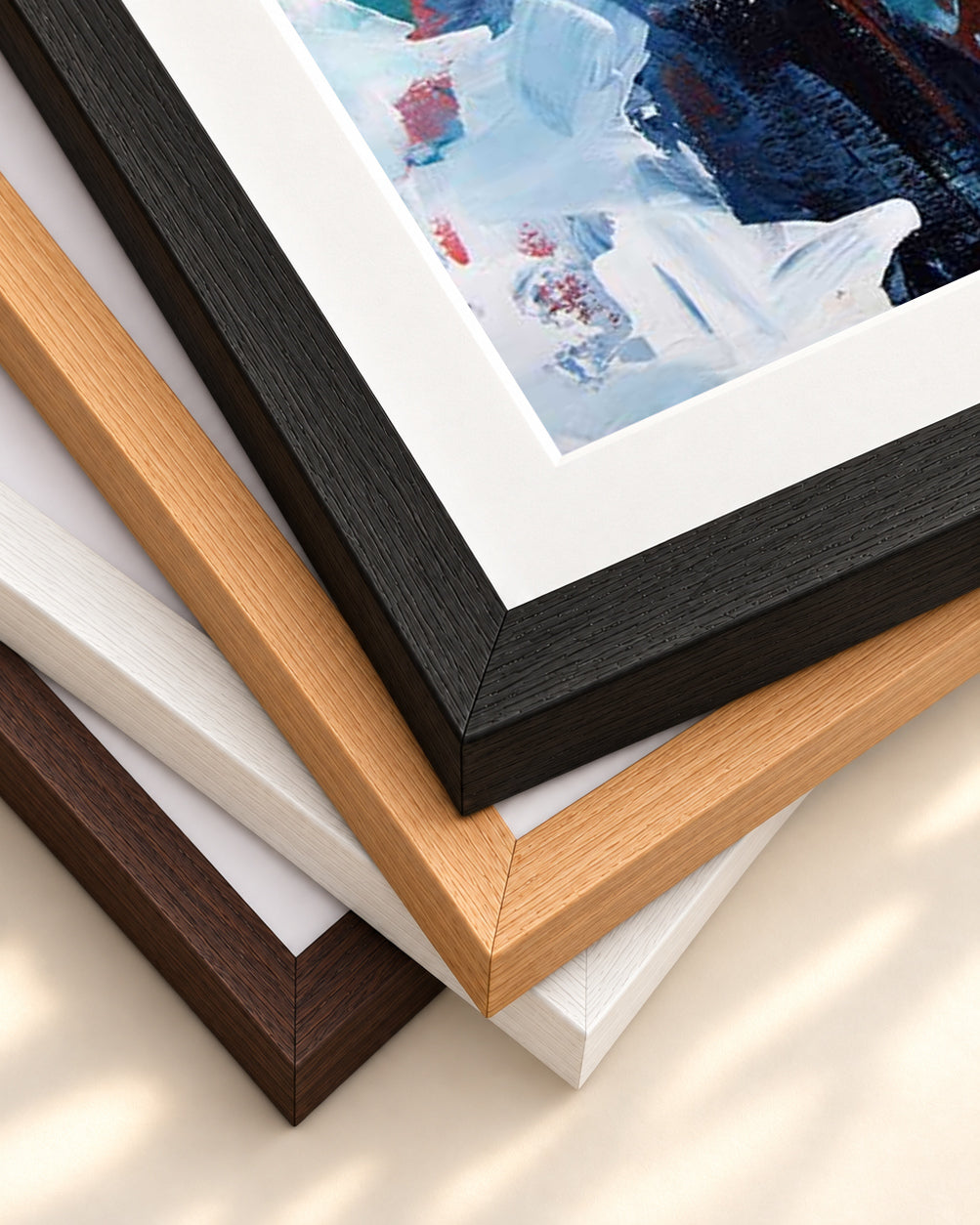 Abstract 232 Art Print — framed print corner with 5 cm mount and bevel