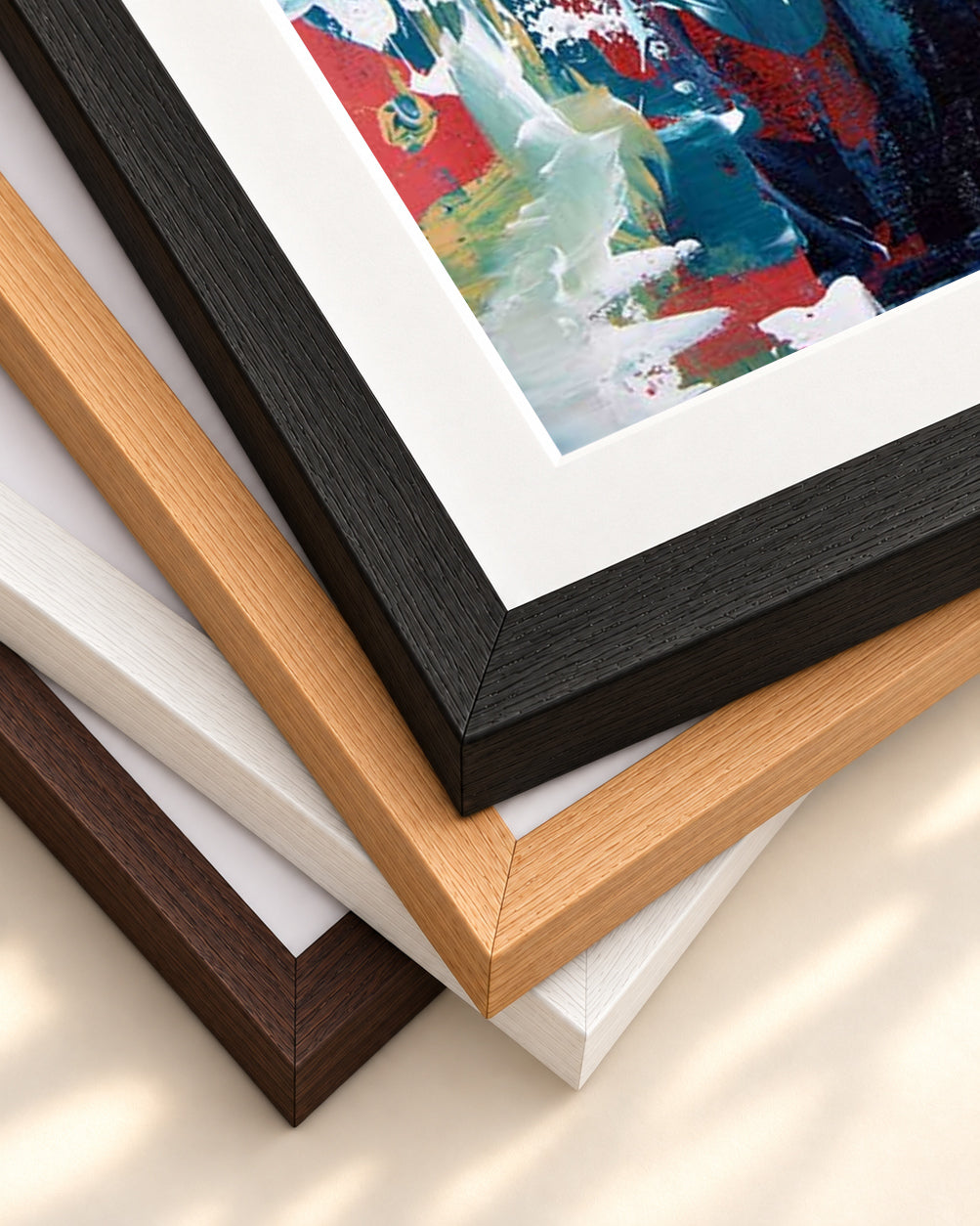 Abstract 233 Art Print — framed print corner with 5 cm mount and bevel