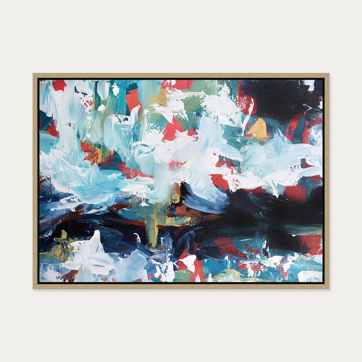 Abstract 234 Canvas Art — 50 x 70 cm — Oak Frame