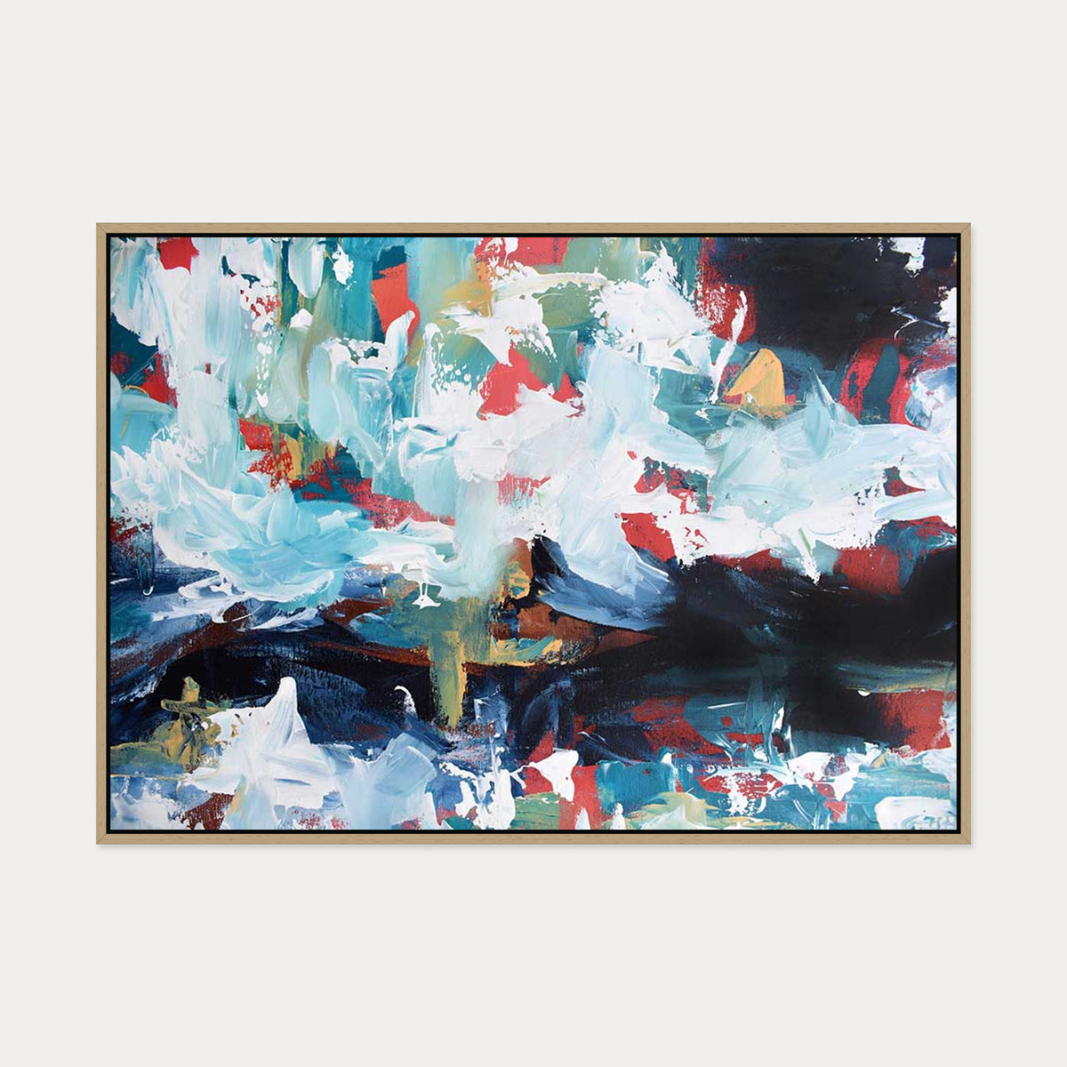 Abstract 234 Canvas Art — 70 x 100 cm — Oak Frame
