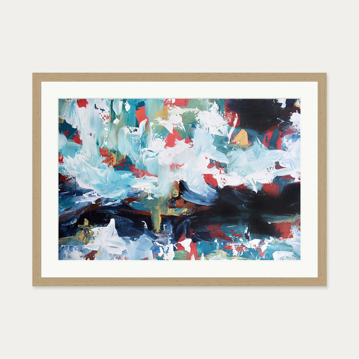 Abstract 234 Art Print — 50 x 70 cm — Oak Frame