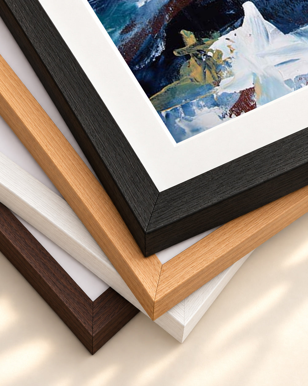 Abstract 234 Art Print — framed print corner with 5 cm mount and bevel